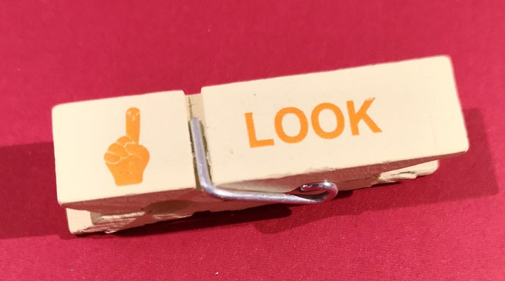 Magnetische Memo - Holzklammern   "Look" - British Moments