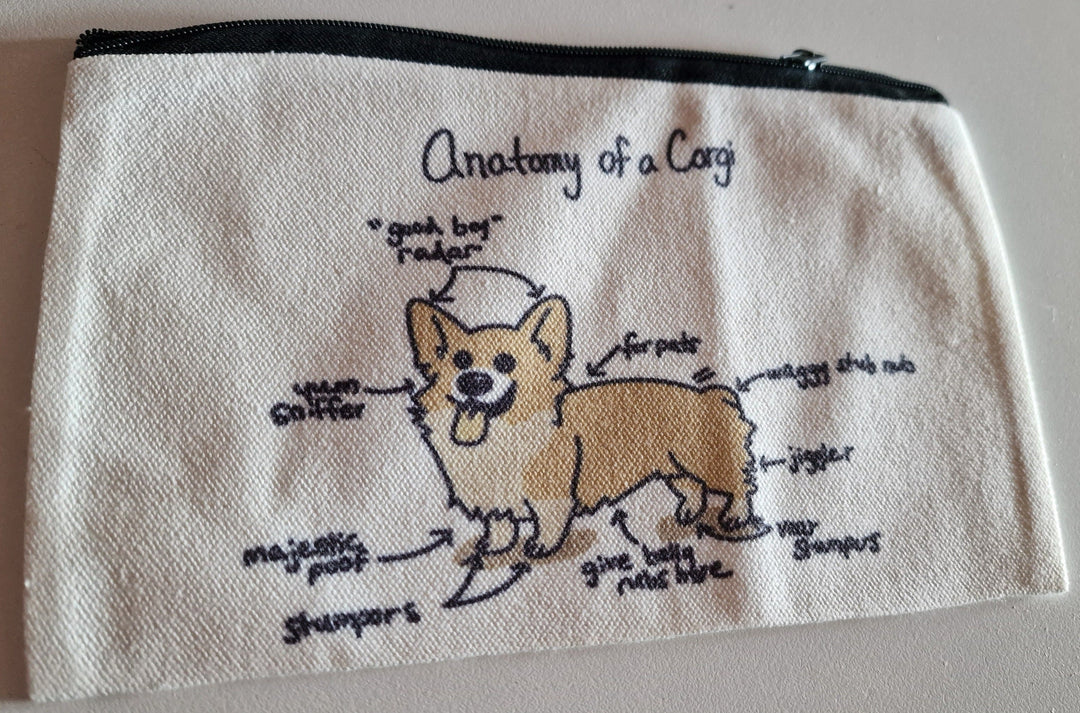 Make-up/ Kosmetik-Tasche, "Anatomy of a corgi" 