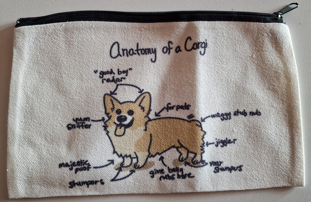Make-up/ Kosmetik-Tasche, "Anatomy of a corgi" 