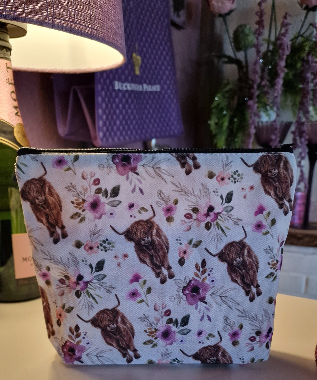 Make-up/ Kosmetik-Tasche, "Highland Cows" mit Reissverschluß