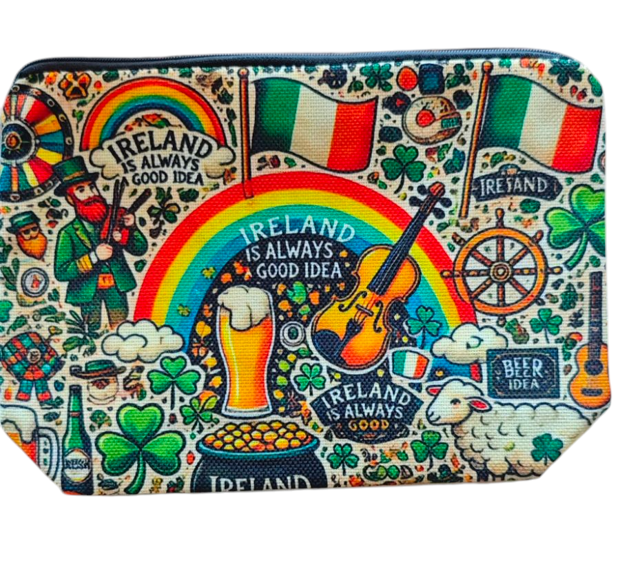 Make-up/ Kosmetik-Tasche, "Ireland is always a good idea" , schwarz