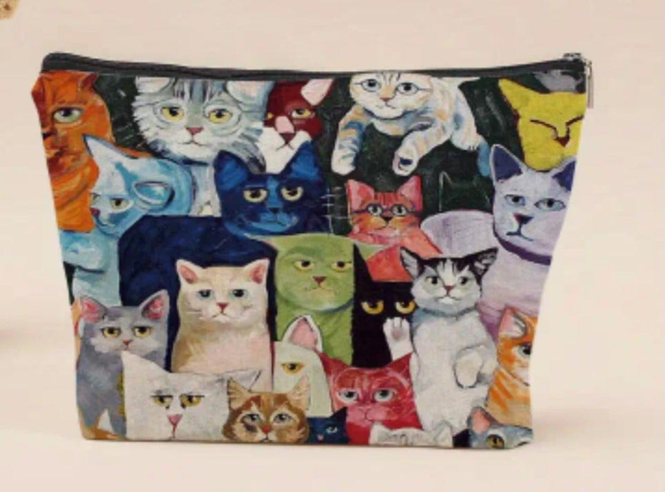 Make-up/ Kosmetik-Tasche, "Katzen"