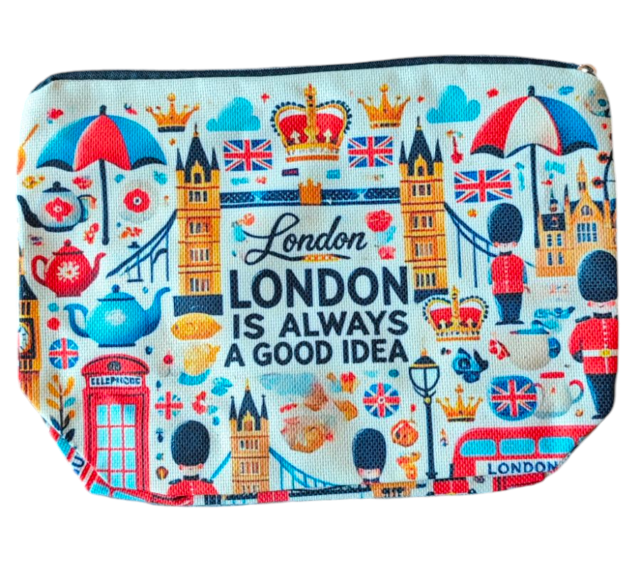 Make-up/ Kosmetik-Tasche, "London is always a good idea", beige