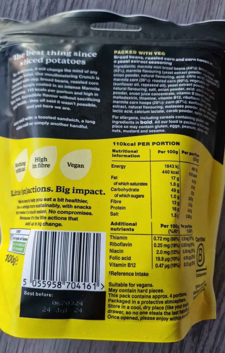 Marmite  "Graze" Crunch, 125 gr. Tüte 100 gr.