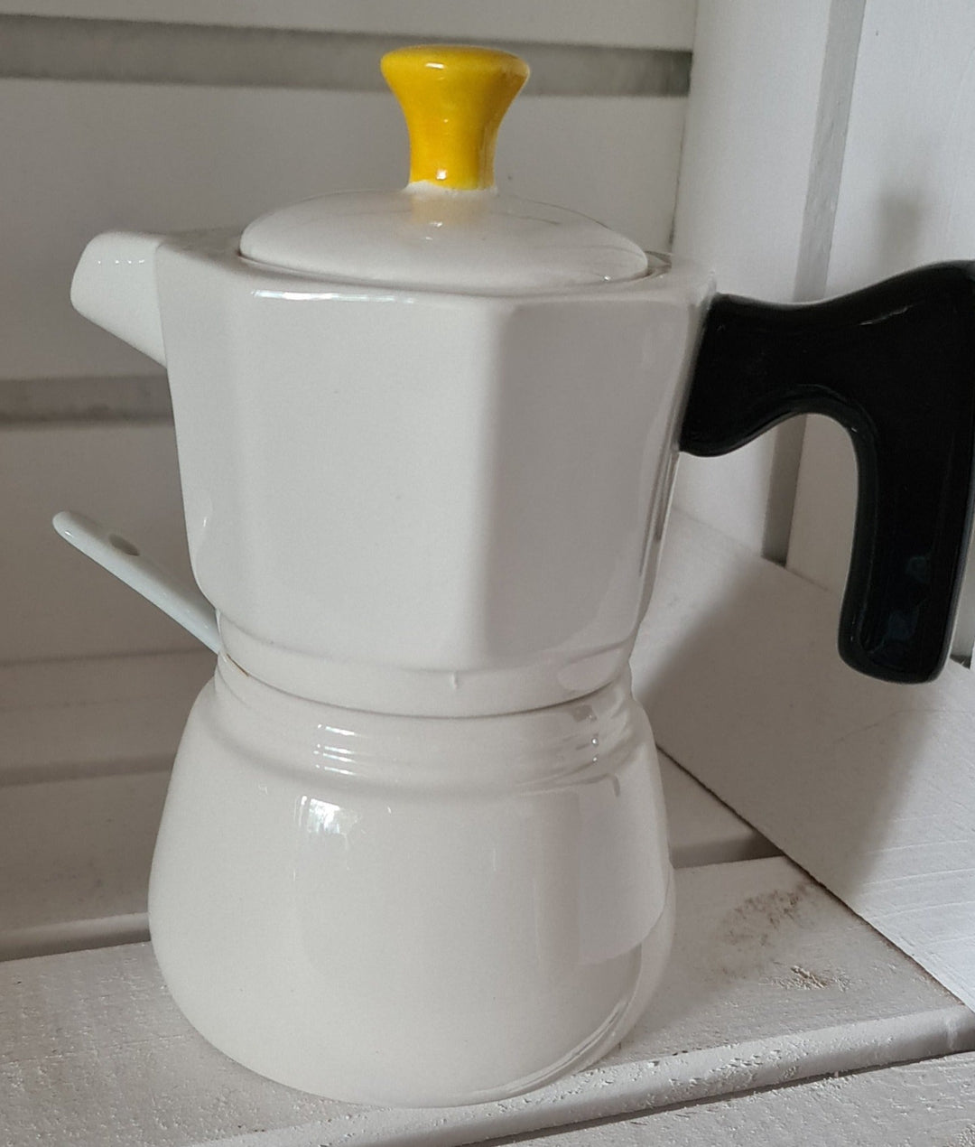 Milch-und Zucker Set in Espressobereiter-Optik ( beige/schwarz/gelb) - British Moments / Fernweh-Kaufhaus