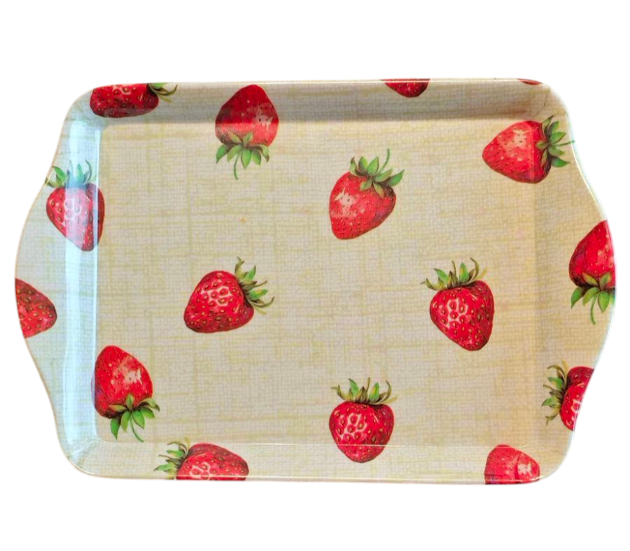 Mini - Tablett mit Erdbeer-Motiv