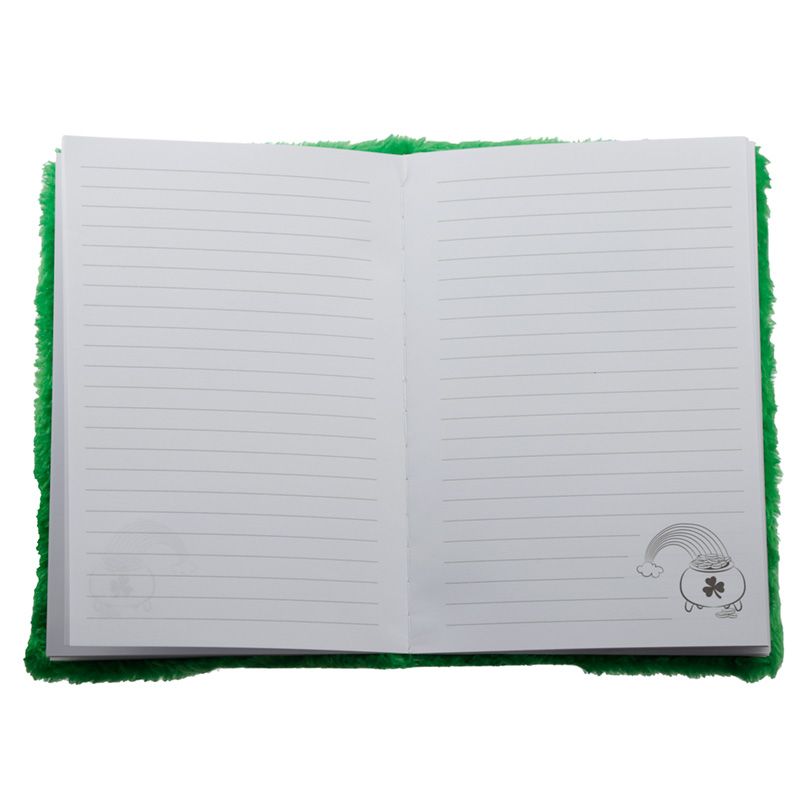 Notizbuch mit Plüscheinband " Irischer Glückskobold Leprechaun"