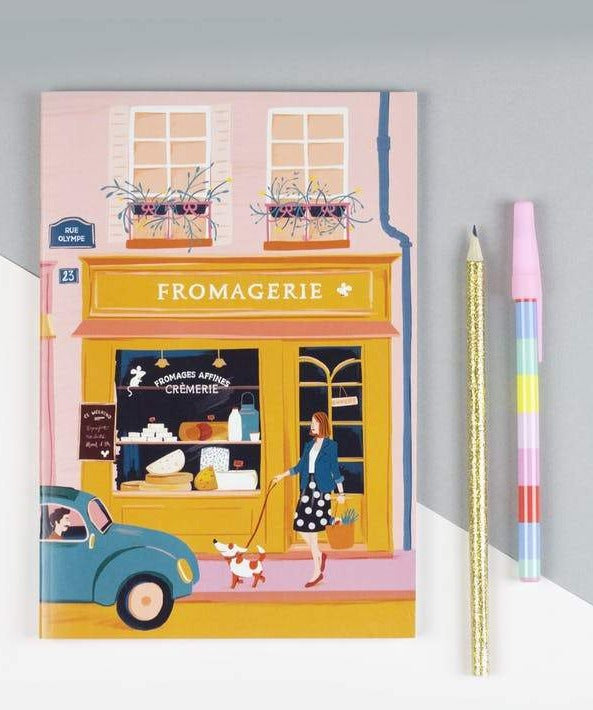 Notizheft, liniert , DIN A 45 "Fromagerie " von Flor Petit - British Moments / Fernweh-Kaufhaus