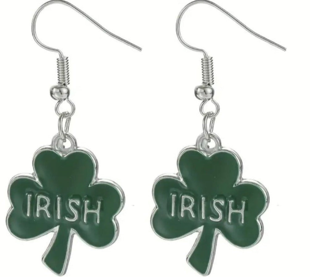 Ohrringe, Modeschmuck "Kleeblatt, irish"