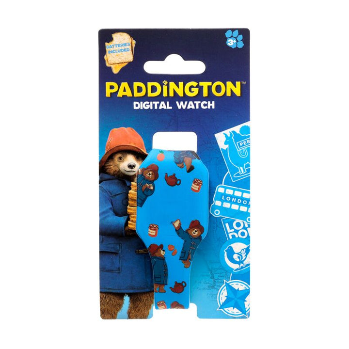 Paddington Bear Digitaluhr mit Silikon-Armband, blau, kleine Motive