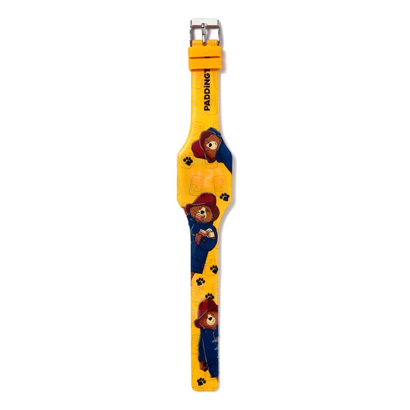 Paddington Bear Digitaluhr mit Silikon-Armband, gelb, große Motive