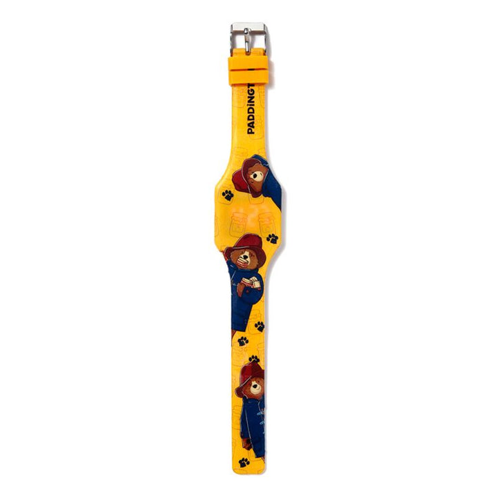 Paddington Bear Digitaluhr mit Silikon-Armband, gelb, große Motive