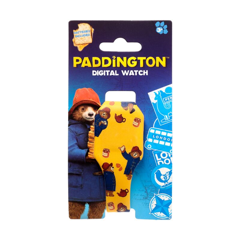 Paddington Bear Digitaluhr mit Silikon-Armband ,gelb, kleine Motive