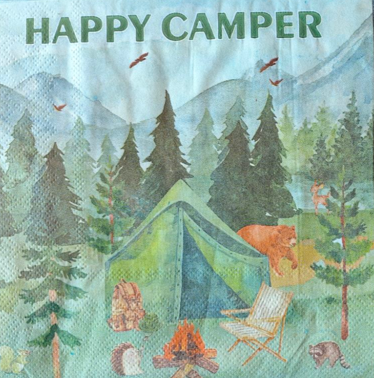 Papier -Servietten "Happy Camper" , 24 Stück