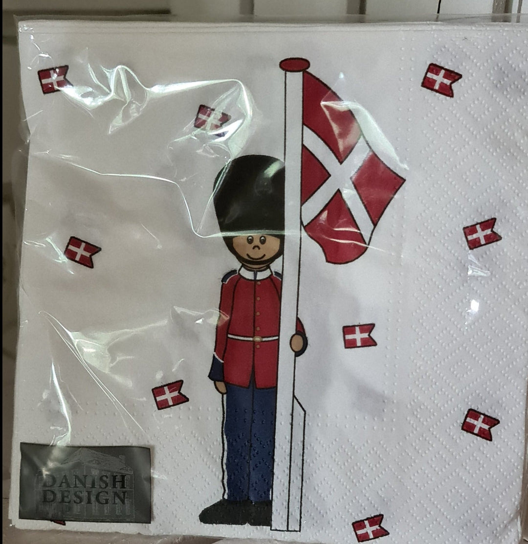 Papier -Servietten mit Dänemark Motiv , 20 Stück - British Moments / Fernweh-Kaufhaus