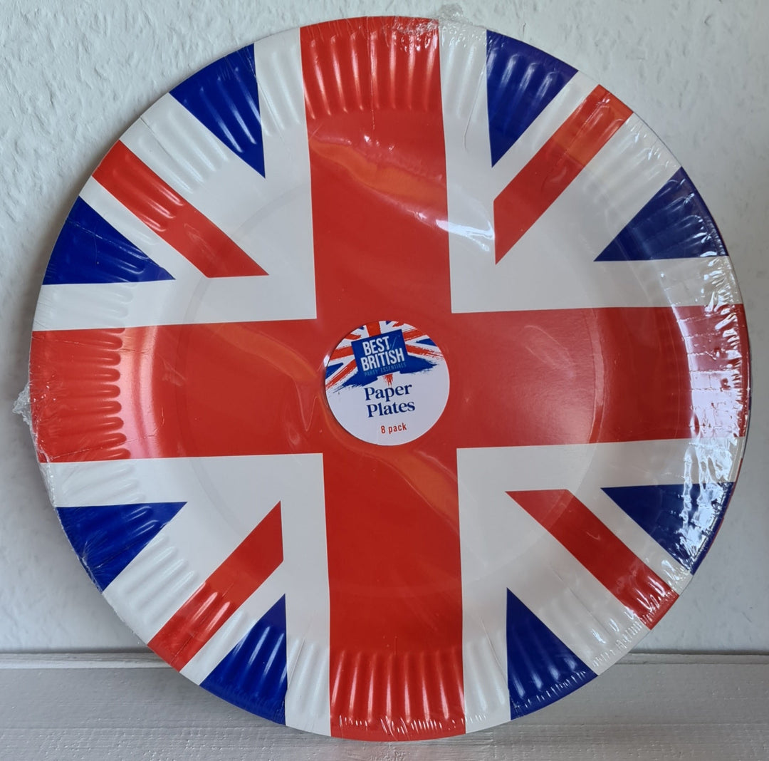 Pappteller Union Jack/Flag"  8er Pack - British Moments / Fernweh-Kaufhaus