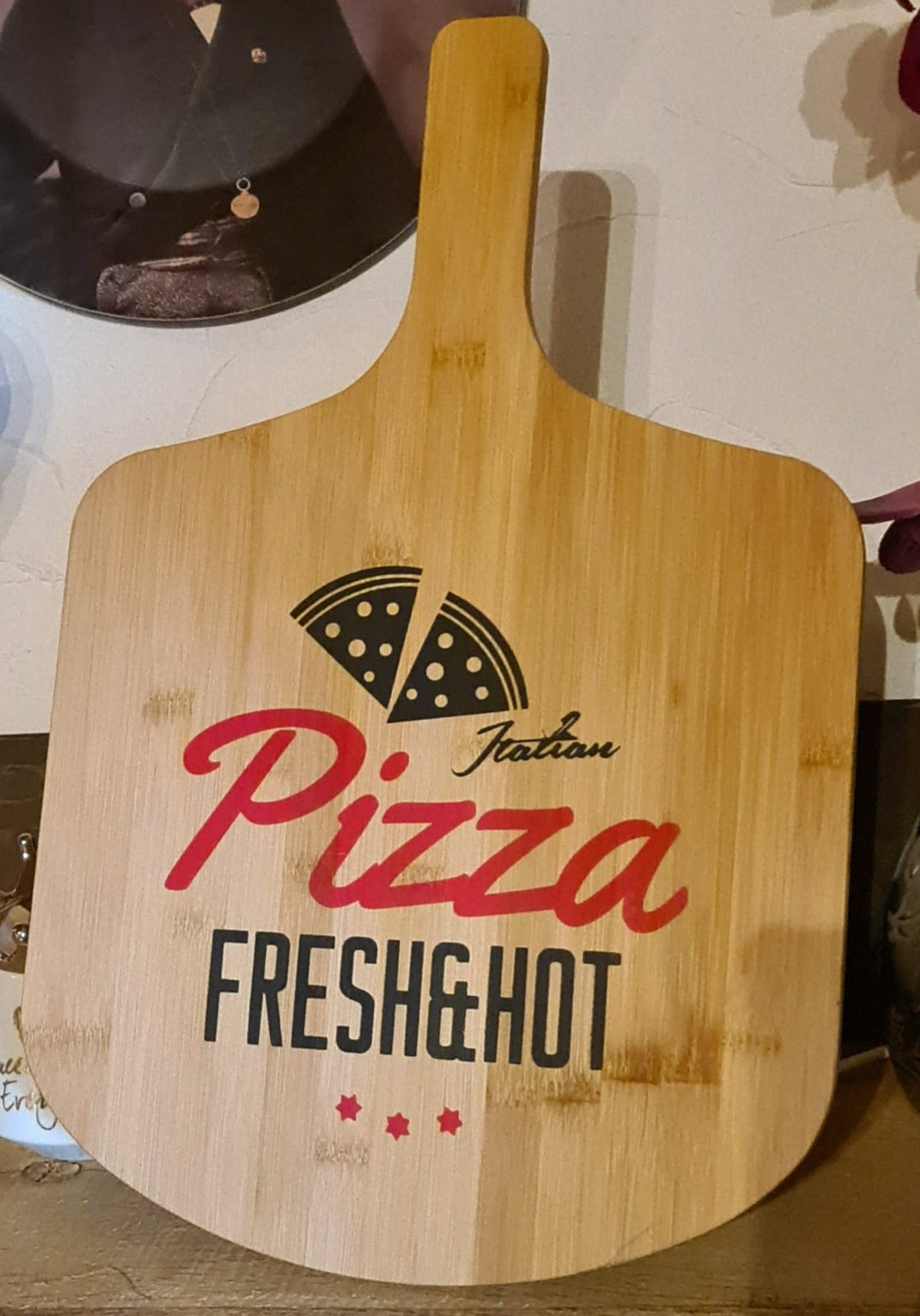 Pizza - Schneidebrett aus Bambus, ca 47 cm x 30 cm - British Moments / Fernweh-Kaufhaus