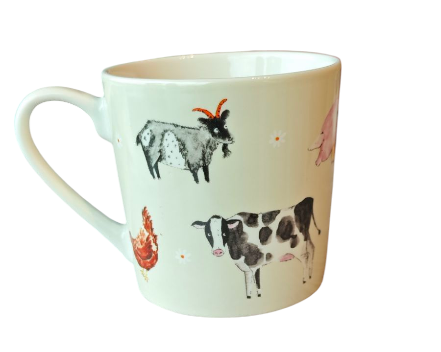 Porzellan Tasse mit Farmtier- Motiven aus der Serie "Daisy Farm"