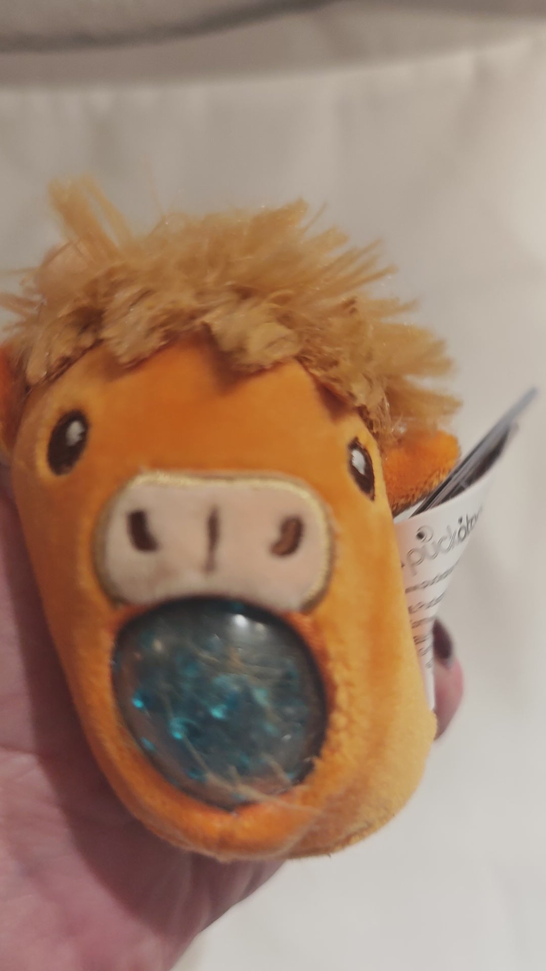 Quetschtier /Stressball  "Highland Cow",  hellorange