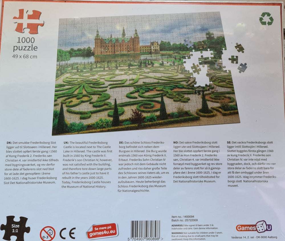 Puzzle. 1000-teilig, Schloß Frederiksborg, Dänemark ( ca 49 cm  x 68 cm ) - British Moments