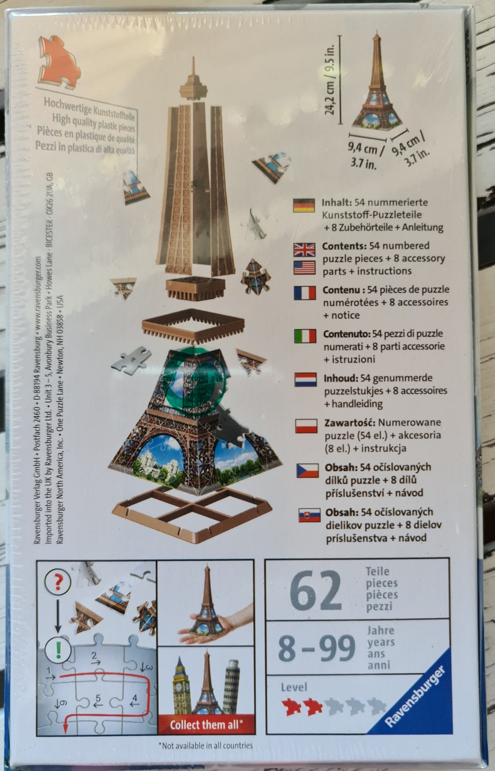Ravensburger minis collection  3 D Puzzle "Eiffelturm ", ca 24 cm hoch - British Moments / Fernweh-Kaufhaus