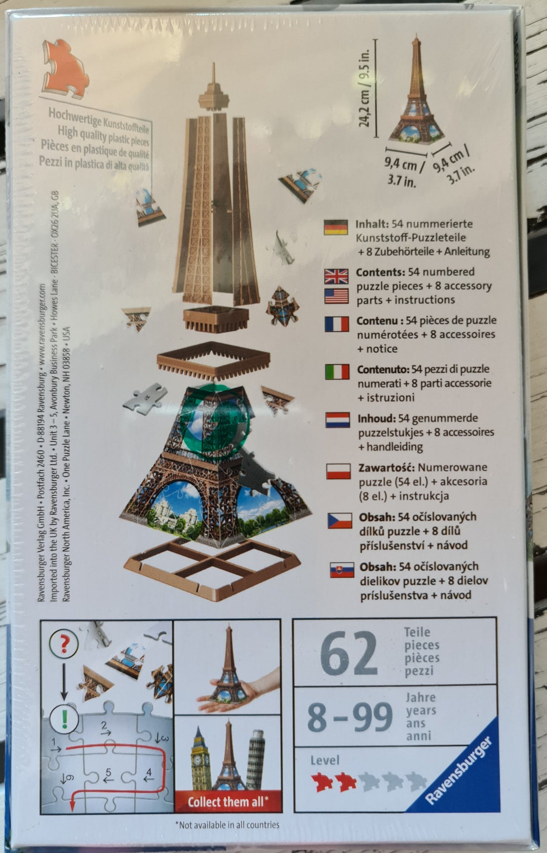 Ravensburger minis collection  3 D Puzzle "Eiffelturm ", ca 24 cm hoch - British Moments / Fernweh-Kaufhaus