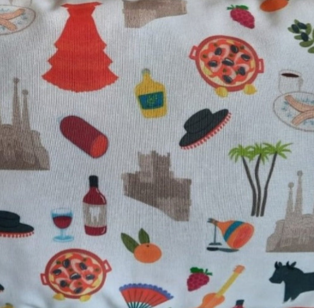 Reisekissen Motiv "Espana" Größe 35cm  x 22 cm, Handarbeit - British Moments / Fernweh-Kaufhaus