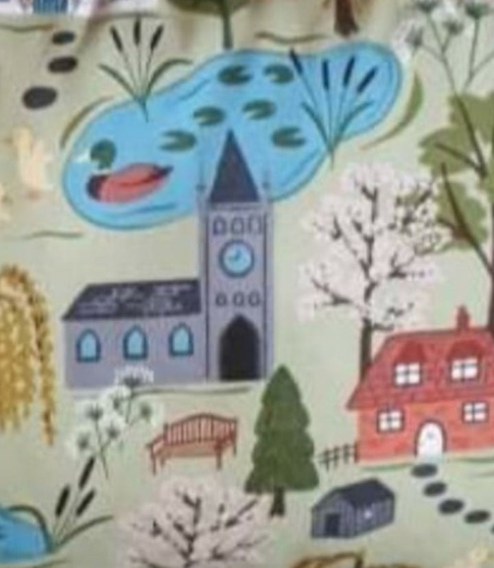 Kissen/ Reisekissen Motiv  "Countryside " ,  Größe 35cm  x 22 cm, Handarbeit - British Moments / Fernweh-Kaufhaus