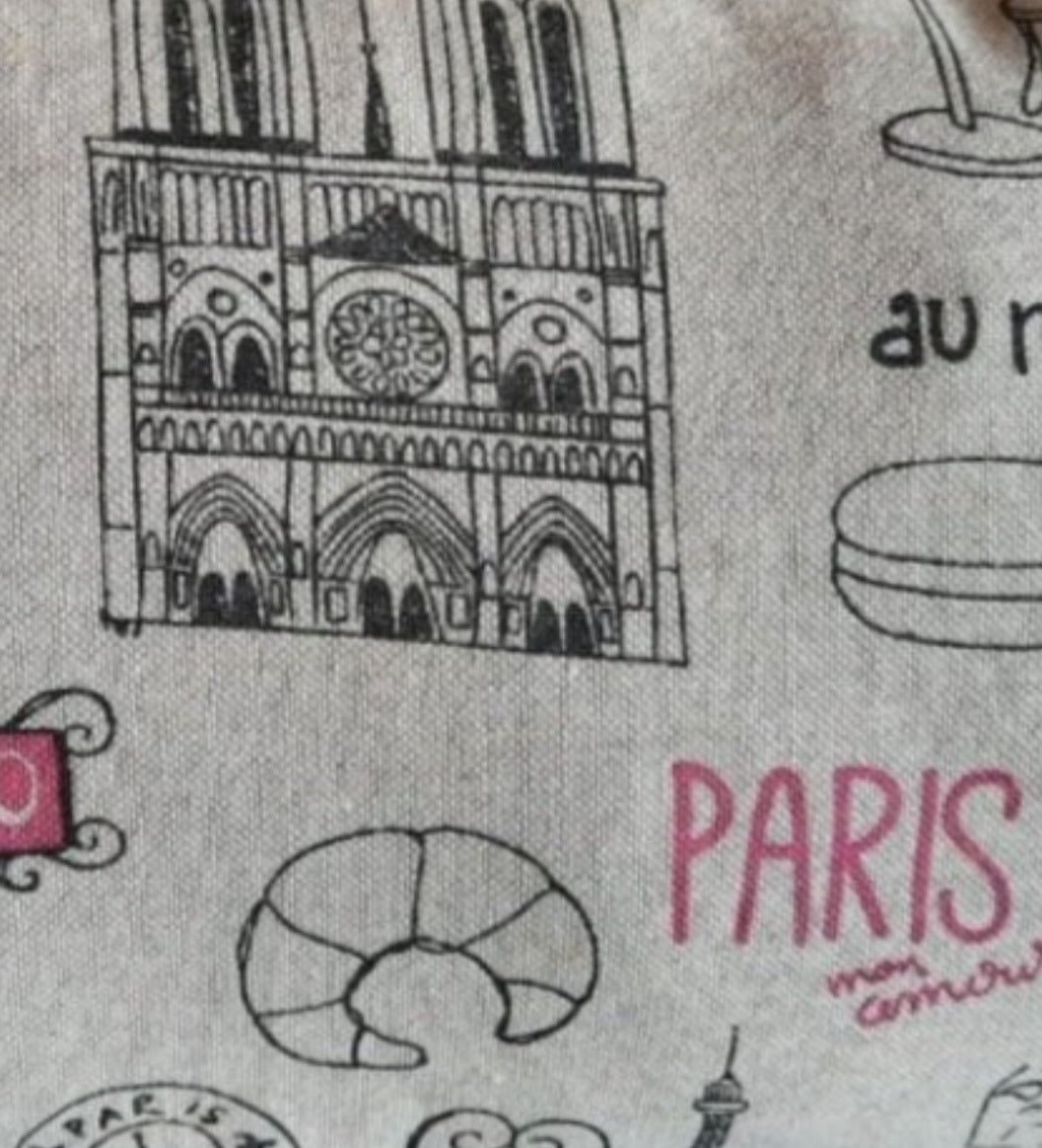 Reisekissen Motiv "Paris" Größe 35cm  x 22 cm, Handarbeit - British Moments / Fernweh-Kaufhaus