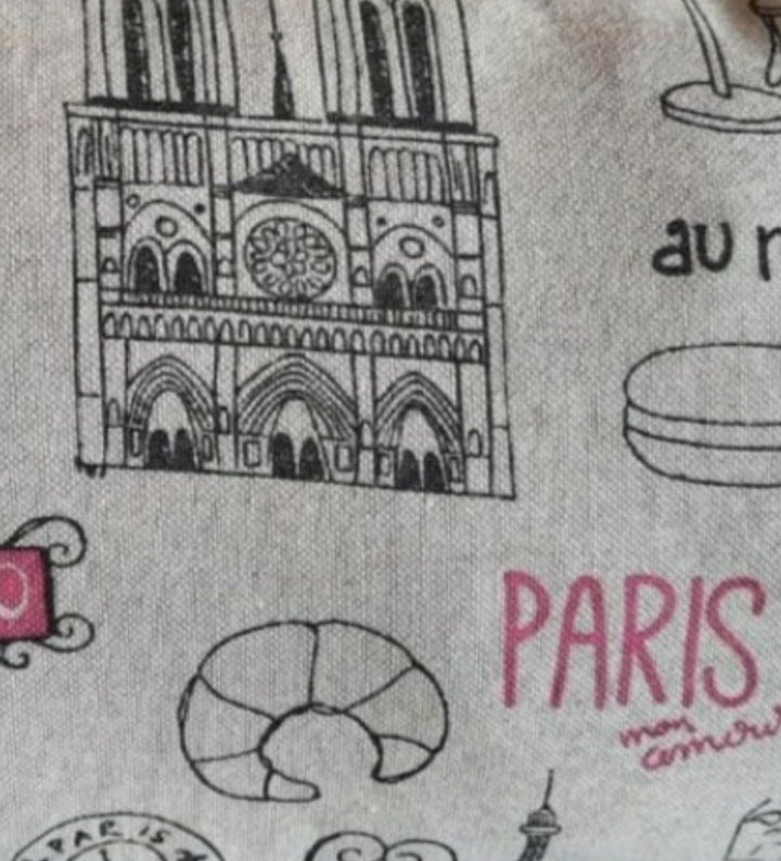 Reisekissen Motiv "Paris" Größe 35cm  x 22 cm, Handarbeit - British Moments / Fernweh-Kaufhaus