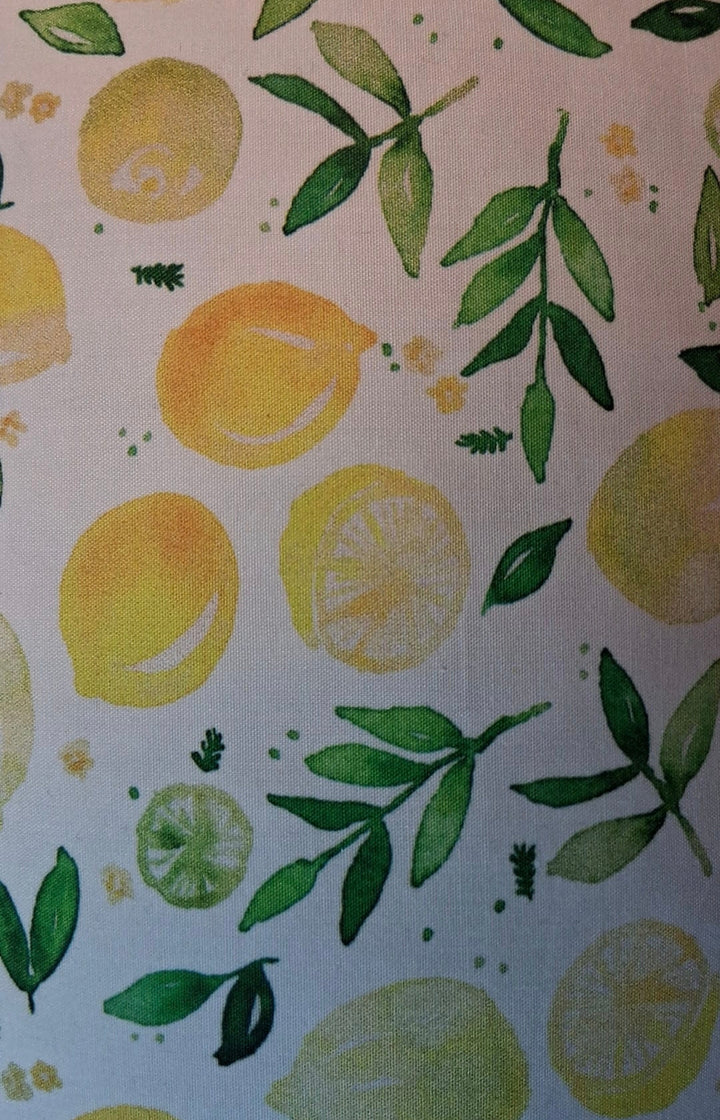 Muster-Zoom, Reise-Kissen  "Zitronen"  , Handarbeit