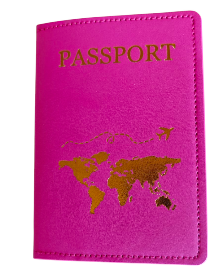 Reisepasshülle "Passport" , pink/gold