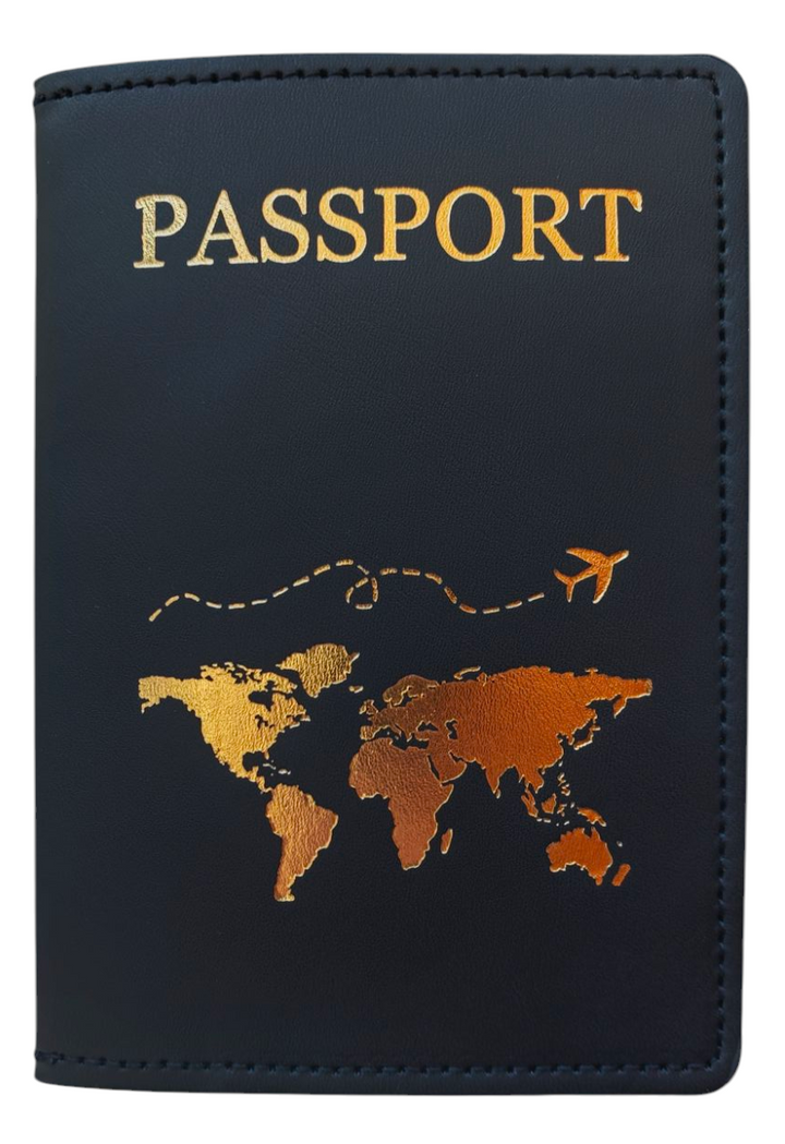 Reisepasshülle "Passport" , schwarz/gold