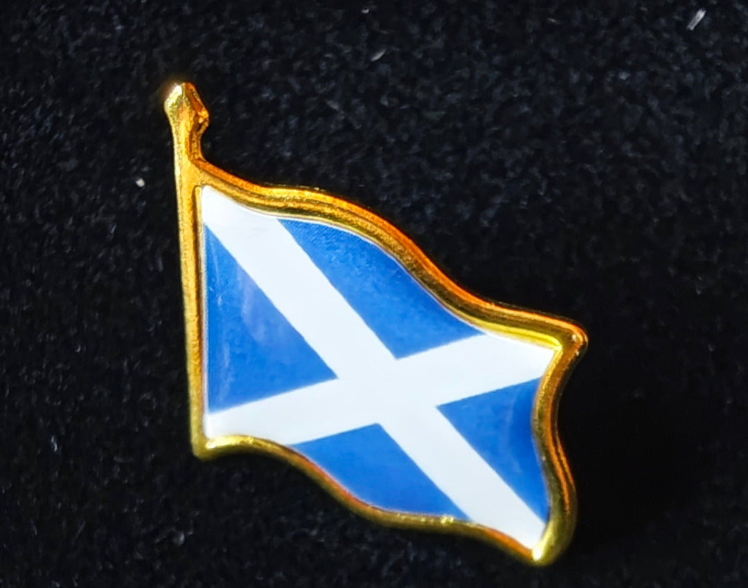 Brosche/Pin/Anstecknadel, "Schottland-Flagge ", goldfarbige Legierung 