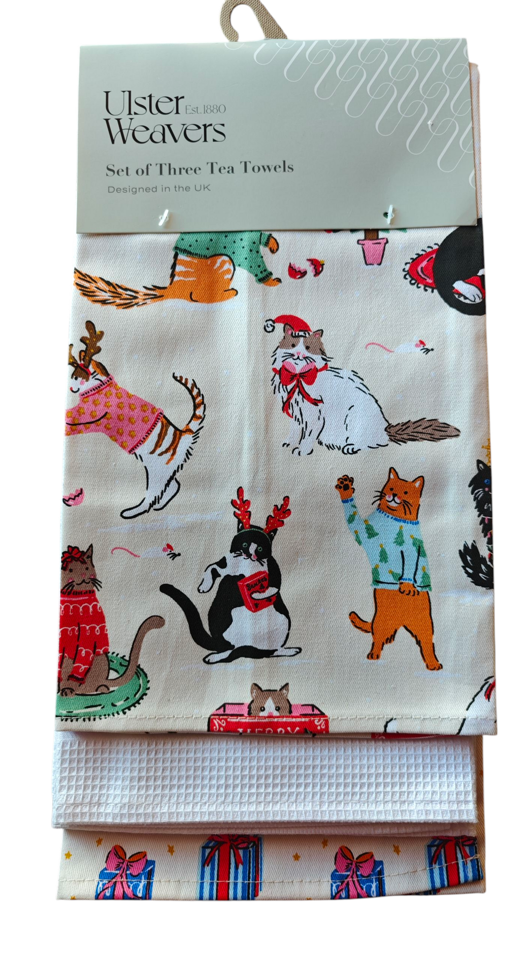 Ulster Weavers Geschirrtücher 3er Set  mit  Katzen - Motiven, beige