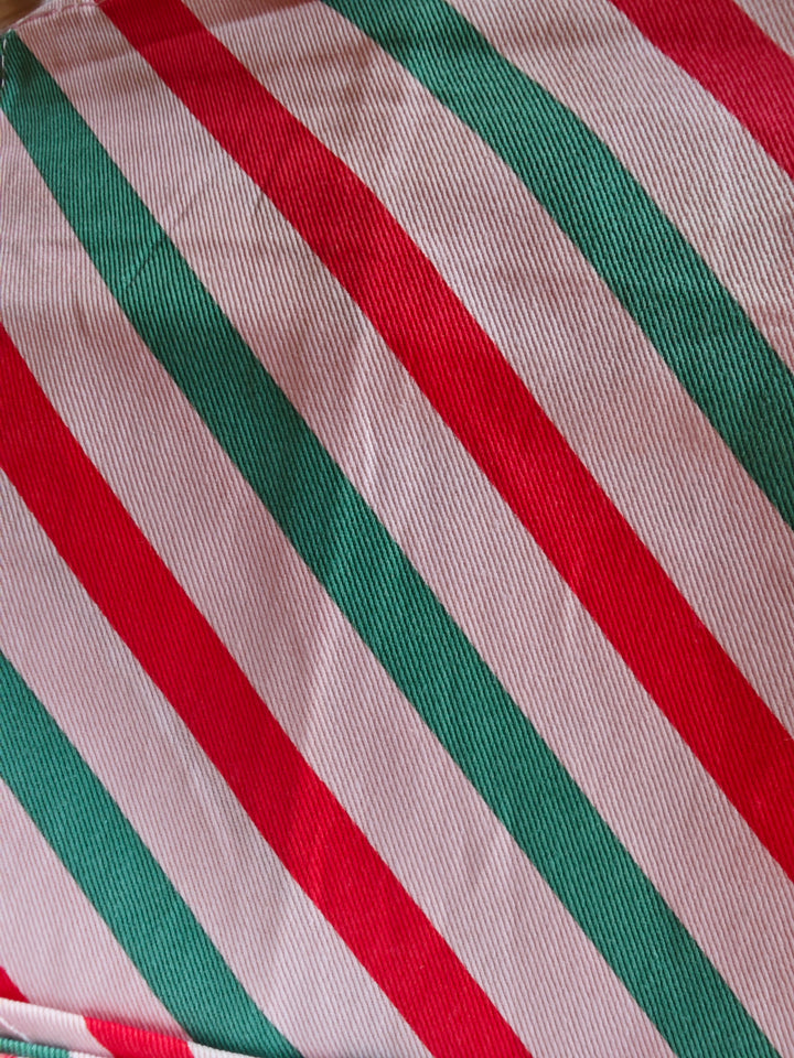 Ulster Weavers Geschirrtücher 3er Set  mit  Weihnachts - Motiven, rosa. Nahaufnahme Stoff