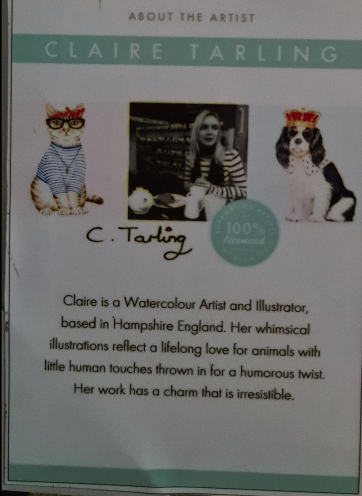 SALE !!!!  Aquarelldruck von Claire Tarling "Hund mit Krone" - British Moments / Fernweh-Kaufhaus