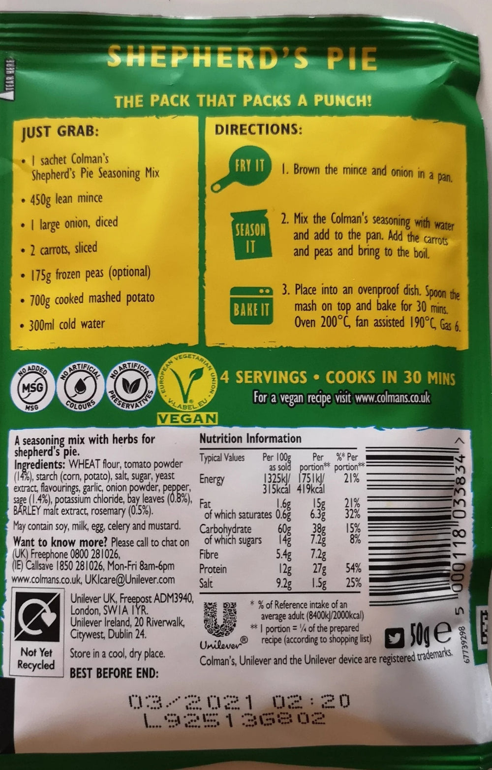 Colman's Fix für Sheperd's Pie, Tüte 50 gr. - British Moments