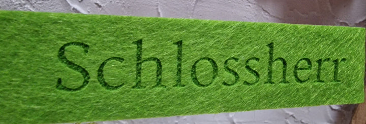 Schlüsselanhänger Filz, grün "Schlossherr " - British Moments / Fernweh-Kaufhaus