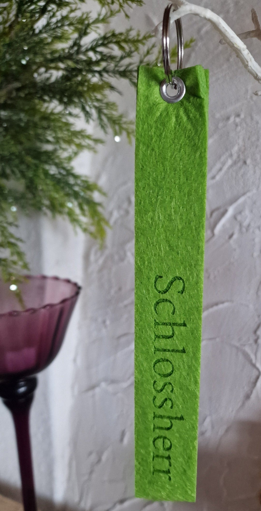 Schlüsselanhänger Filz, grün "Schlossherr "