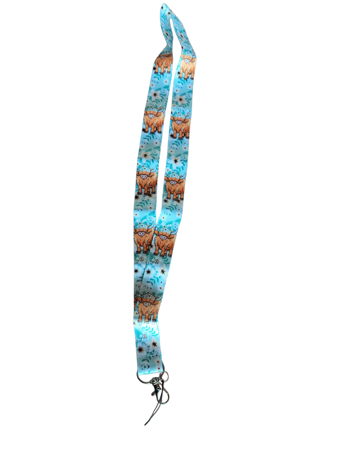 Schlüsselband mit Karaniner Haken / Lanyard " Highland Cow"