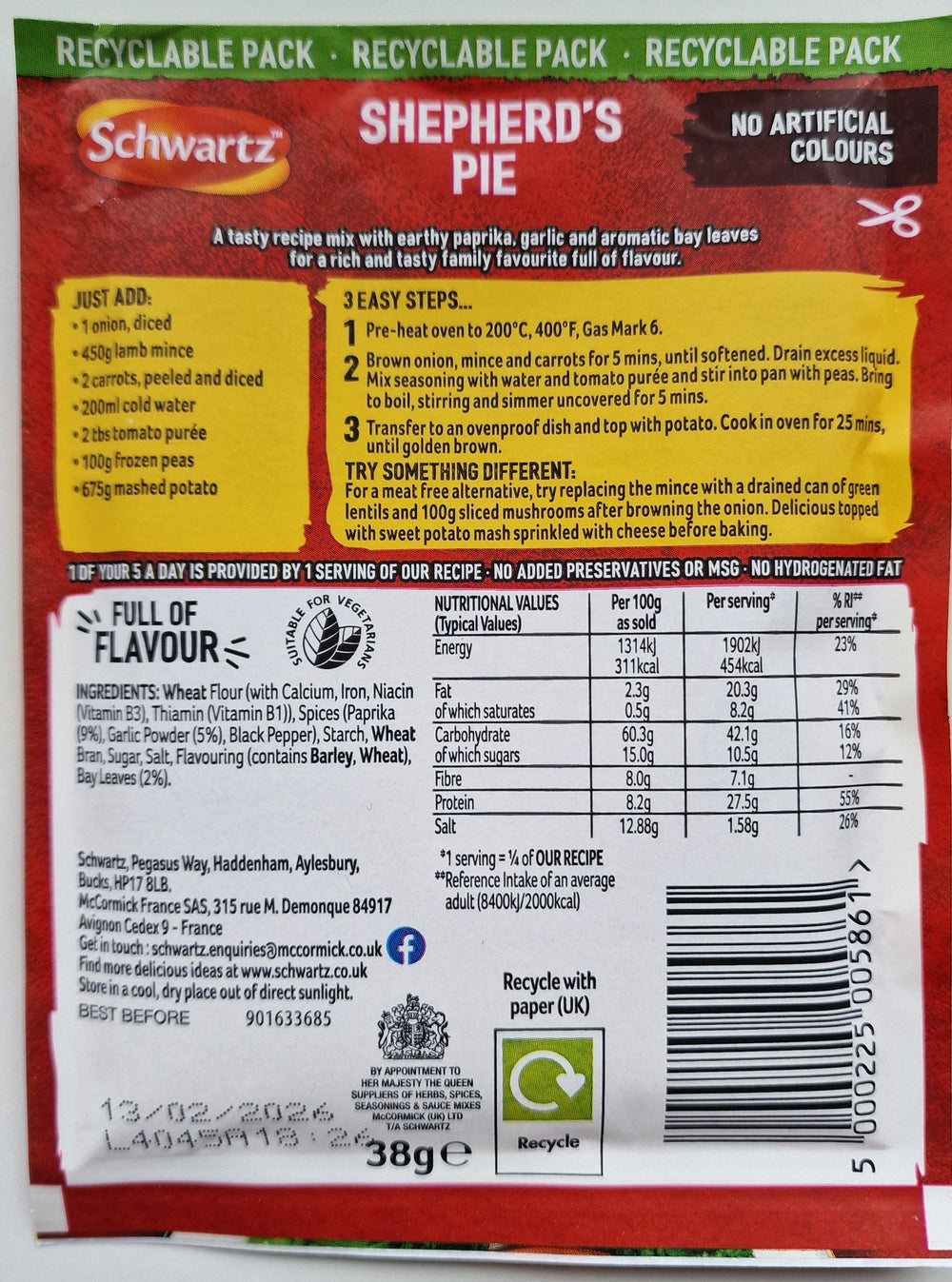 Schwartz Fix für Sheperd's Pie, Tüte 38 gr.