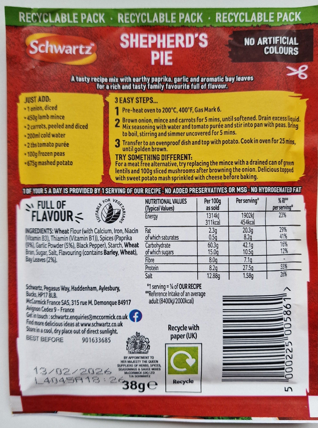 Schwartz Fix für Sheperd's Pie, Tüte 38 gr.