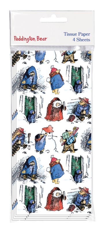 Seidenpapier, Paddington Bär Motiv 2  "Festive Paddington " , 4 Bögen - British Moments