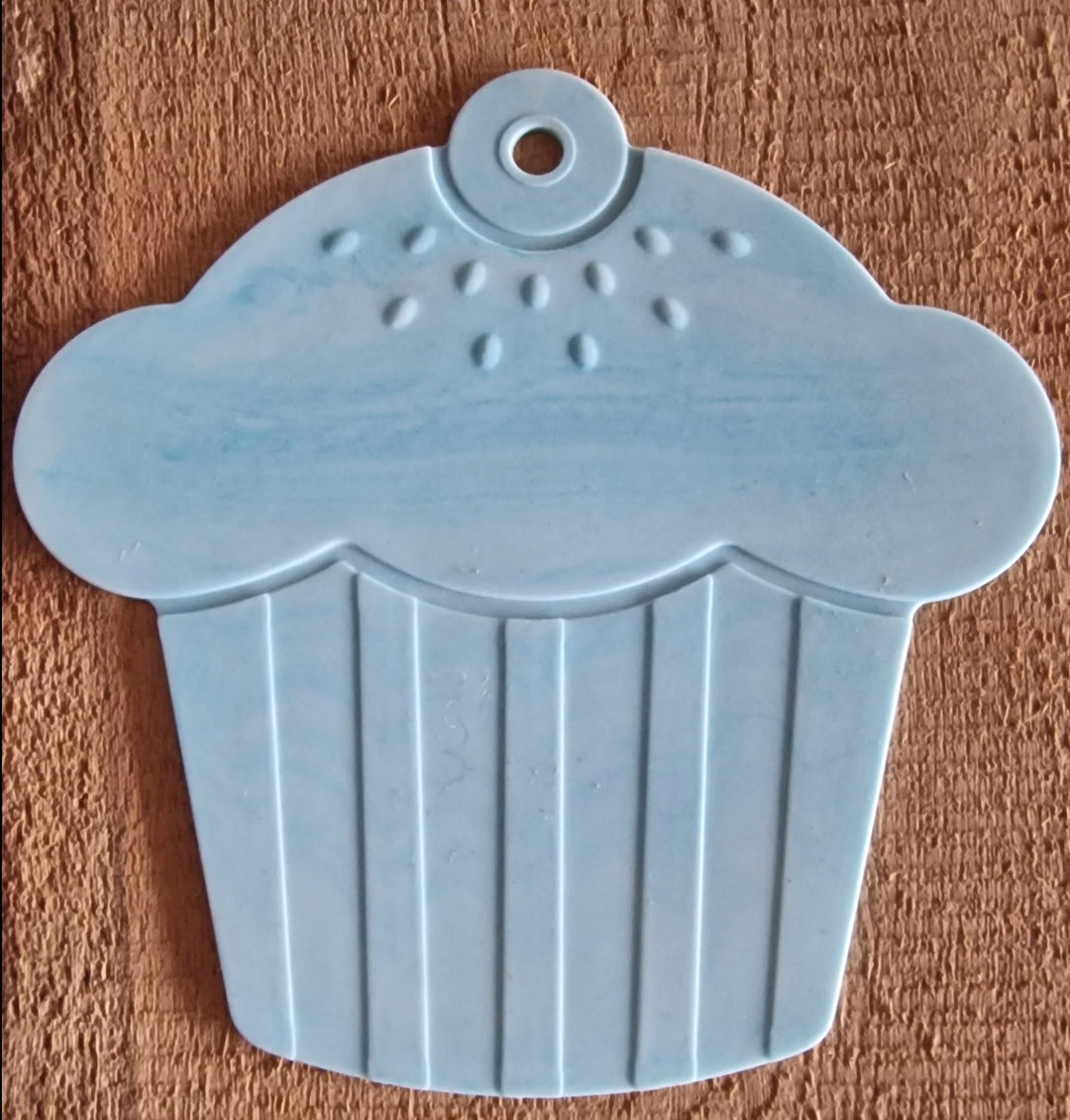 Silikon Untersetzer "Cupcake , hellblau - British Moments / Fernweh-Kaufhaus