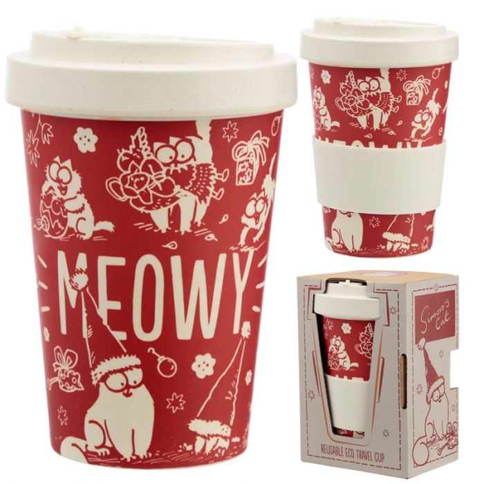 Simon's Cat "Meowy Christmas "Weihnachten Bambus to go Becher - British Moments