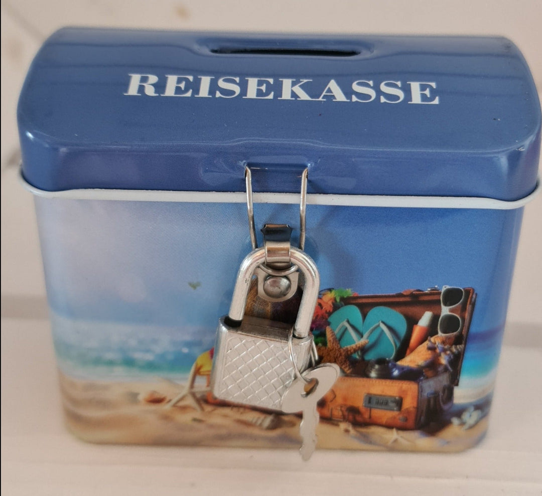 Spardose "Schatztruhe "  Blech mit Schlüssel " - British Moments / Fernweh-Kaufhaus