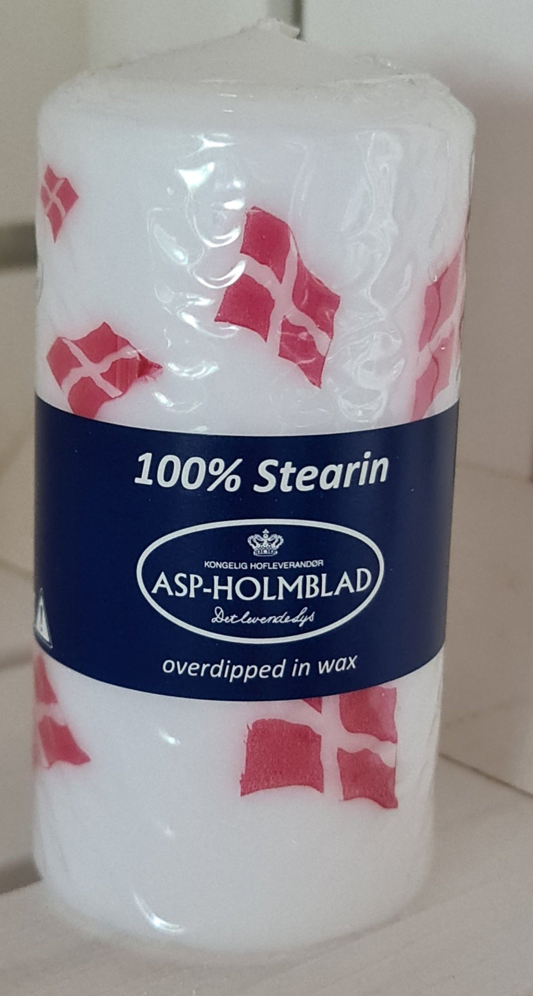 Stumpenkerze Dänemark mit dänischen Flaggen, ca. 12 cm - British Moments