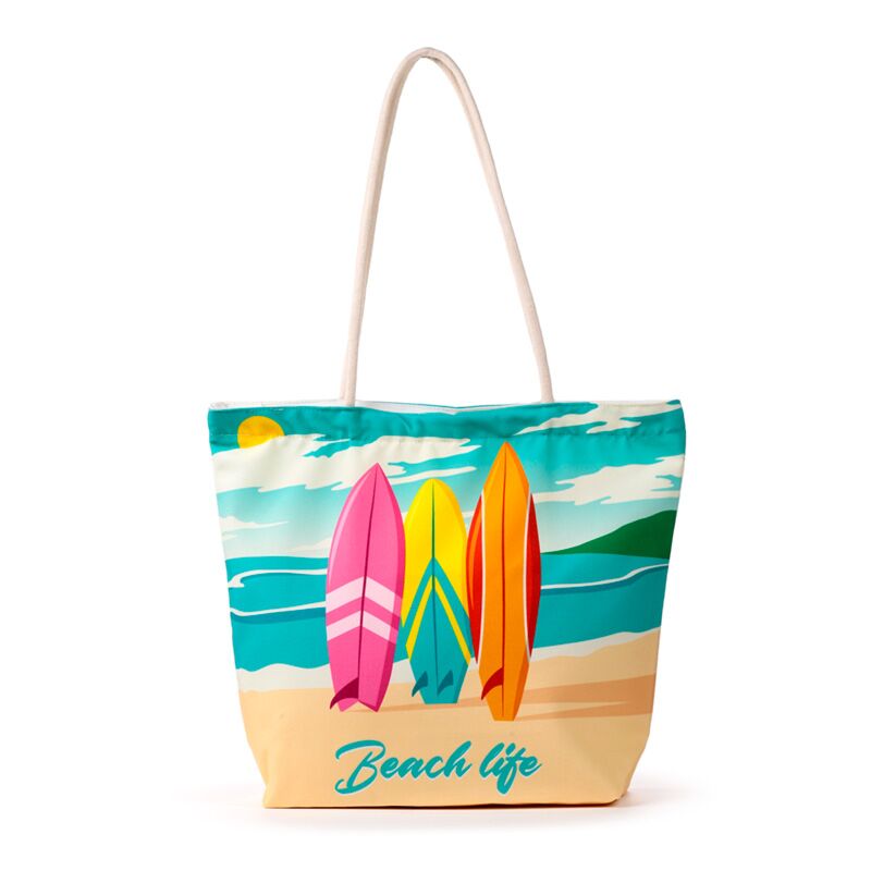Surf Strandtasche aus Segeltuch" Beach Life "