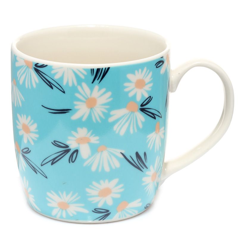 Tasse, hellblau  mit Gänseblümchen Dekor  "Daisy Lane"
